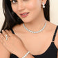 VOJ Silver Plated AD studded Necklace, Earrings With Ring And bracelet - Swadesiicart