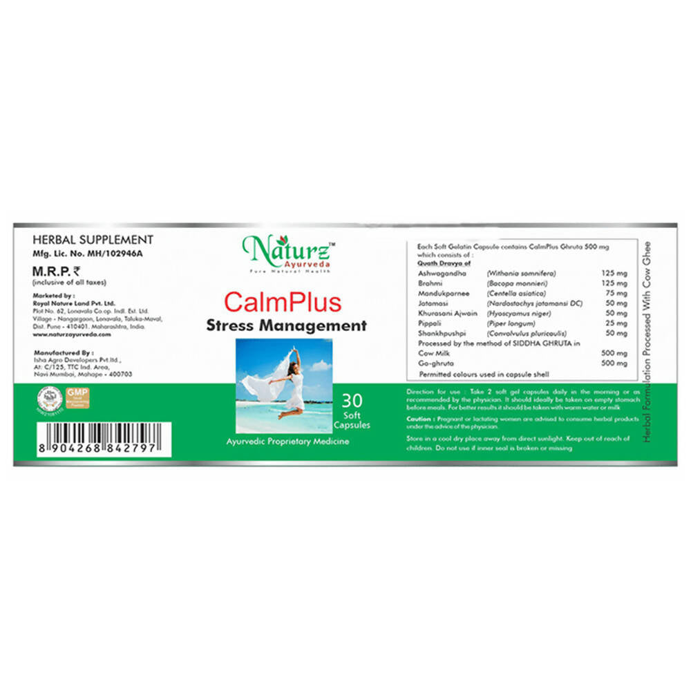 Naturz Ayurveda Calm Plus Capsules | Swadesiicart