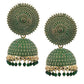 Mominos Fashion Joharkamal Gold-Polished Meenakari Jhumkas For Women & Girls (Green) - Mominos Fashion
