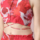 Myshka Women's Multi Printed Shirt Collar Party Top With Shorts Co-ord set - Swadesiicart