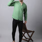 Even Apparels Green Pure Cotton Round Neck Slit Men's Kurta | Swadesiicart