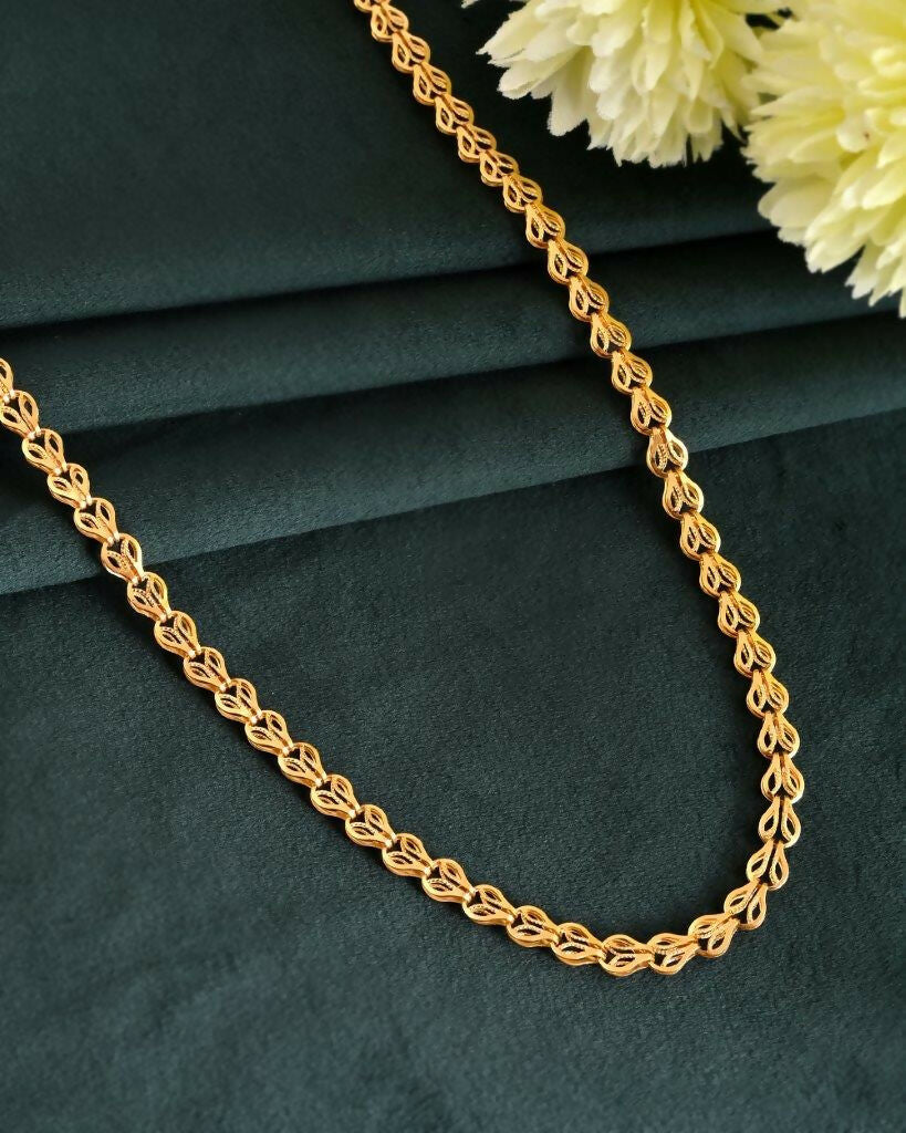 VOJ Gold-Polished Designer Contemporay Chain For Men | Swadesiicart