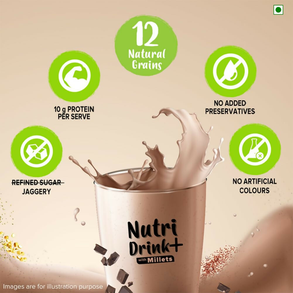 Tata Soulfull Nutri Drink+ With Millets - Cocoa Lite Flavor | Swadesiicart