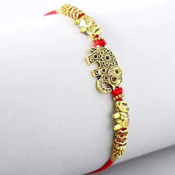 Ethnic Elephant Pearl Rakhi & Soan Papdi | Swadesiicart