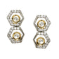 Duet Silver and Gold Earrings (Silver) - Ruby Raang - Swadesiicart