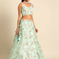 House of Panchhi Sea Green Net Sequins and Zarkan embroidery Lehenga choli & Dupatta | Swadesiicart
