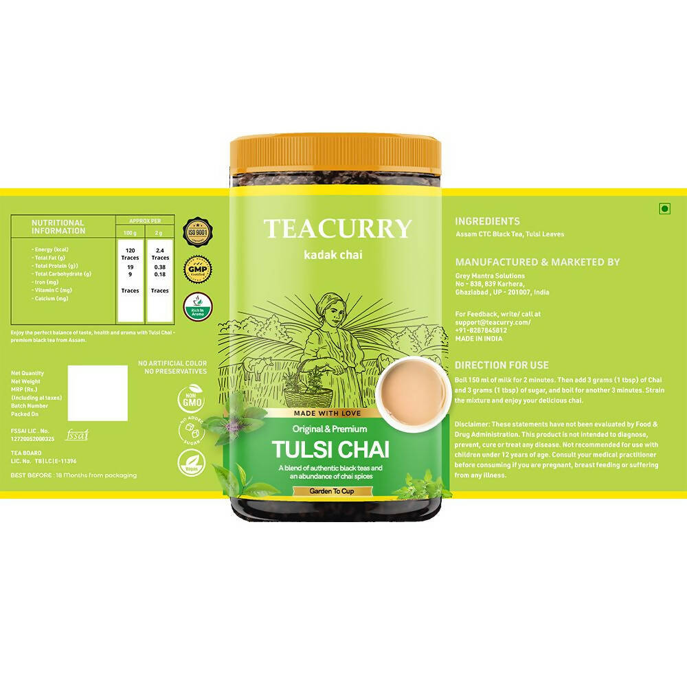 Teacurry Tulsi Chai Powder - Swadesiicart