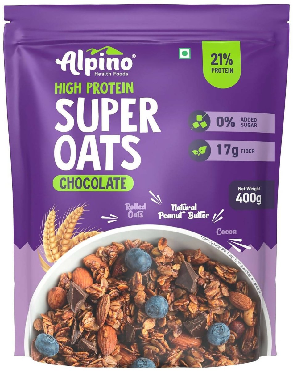 Alpino High Protein Super Rolled Oats Chocolate - Swadesiicart