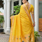 Vishnu Weaves Women's Yellow Paithani Silk Zari Woven Saree with Blouse - Swadesiicart