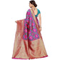 Vamika Banarasi Jaquard Pink Weaving Saree (Banarasi 17) | Swadesiicart