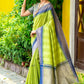 Vishnu Weaves Women's Green South Silk Zari Woven Saree with Unstitched Blouse - Swadesiicart
