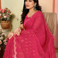 Aafreen Partywear Designer Pink White Rangoli Fancy Saree