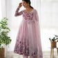 Joban Fashion Pink Kurta Set Organza Sequin Embroidery Work - Swadesiicart
