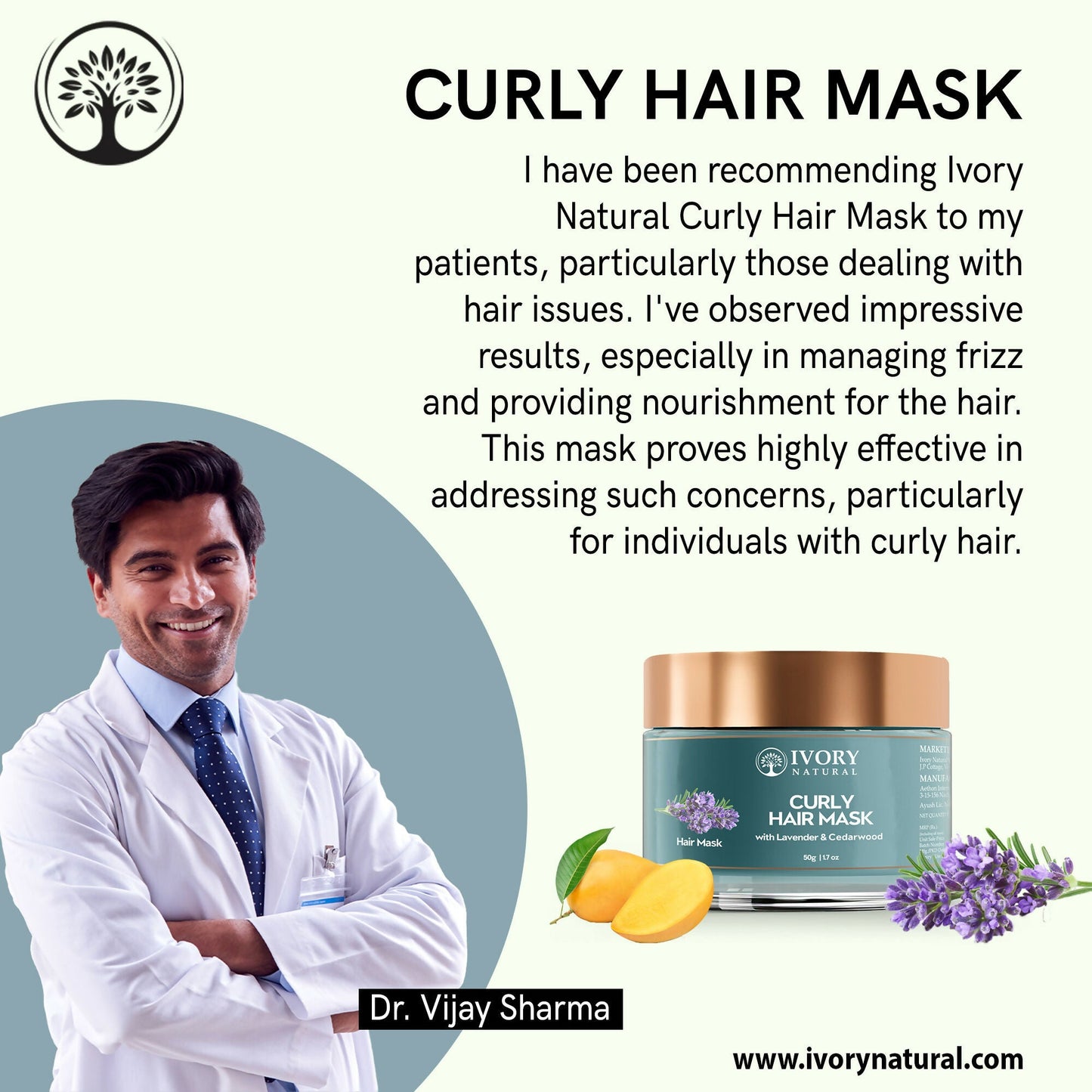 Ivory Natural Curly Hair Mask - Natural Smooth Even Curls For Both Men & Women | Swadesiicart