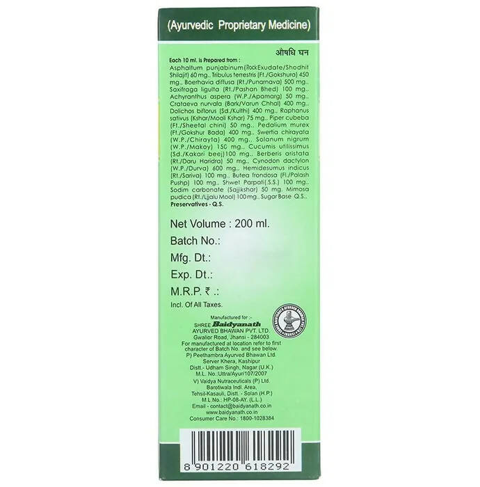 Baidyanath Jhansi Pathreena Syrup - Swadesiicart