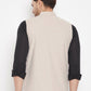 Even Apparels Cream Merino Men Woven Nehru Jacket | Swadesiicart