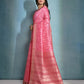 Vishnu Weaves Women's Gajri Raw Silk Zari Woven Saree with Blouse - Swadesiicart