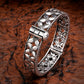 NVR Women's Silver-Toned German Silver Oxidised Kada Bangle - Swadesiicart