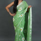 Exclusive Collection Light Green Pure Cotton Saree With Sunflower Design - Swadesiicart