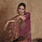 Anaita Maroon Silk Readymade Palazzo Suit with Swarovski Work
