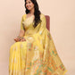Shree Shyam Fashion Linen Cotton Yellow Saree