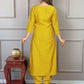 PartywearDesigner Viscose Yellow Stitched Suit With Dupatta - Tanisha | Swadesiicart