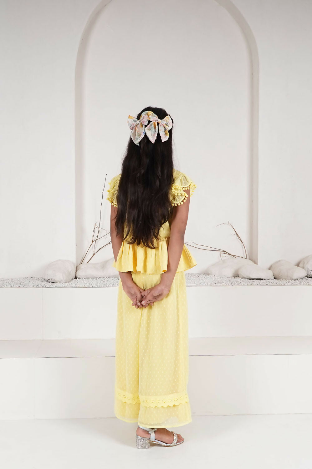 LH Luxury Fashion Elise Floral Co-Ord Set – Pastel Yellow Outfit for Girls - Swadesiicart