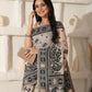 Shree Shyam Fashion Linen Cotton Black & Cream Saree