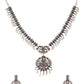 NVR Women Stone Studded Oxidised Silver Jewellery Set - Swadesiicart