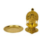 Spillbox Gold Toned Kamachi Diya With Plate Pooja Essentials | Swadesiicart