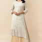 W for Woman Beige Rayon Flared Kurta and Parallel Pant Set