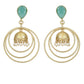 Joban Fashion Women Round Shape Matte Gold Earrings | Swadesiicart