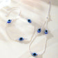 VOJ Set of 2 Silver Plated Evil Eye Anklet - Swadesiicart