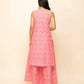 FIORRA Women's Peach Cotton Straight Kurta Palazzo Set With Dupatta - Swadesiicart