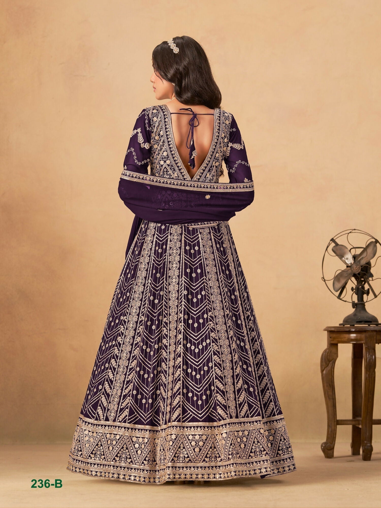 Anaita Wine Faux Georgette Stitched Anarkali Suit with Heavy Embroidery Work