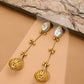 Glass Kundan Antique finish Long Earrings - Ruby Raang | Swadesiicart