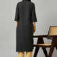 Black Chanderi Silk Texture Straight Kurta - Sabella