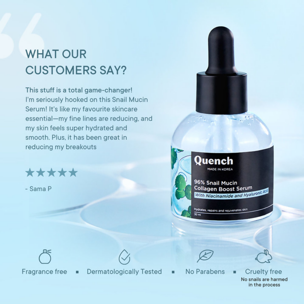 Quench 96% Snail Mucin Collagen Boost Serum | Swadesiicart