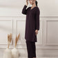 Joban Fashion Women's Rayon Wine V-Neck Co-Ord Set With Pant - Swadesiicart