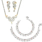 AanyaCentric Gold-Polished Mangalsutra Pendant Earring Set & Silver Plated Anklet