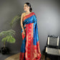 Joban Fashion Royal Blue Banarasi Soft Silk Woven Butti Saree | Swadesiicart