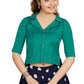 Aastha Fashion Women's Women's Sea Green Art Silk Button Readymade Blouse