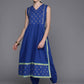 Ahalyaa Women's Traditional wear Kurta Set - Indigo blue | Swadesiicart