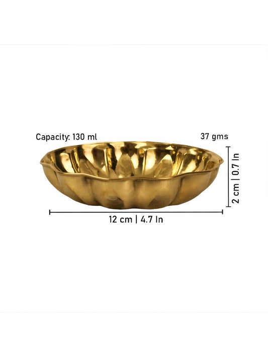 Spillbox Gold Toned Textured Pooja Thali | Swadesiicart