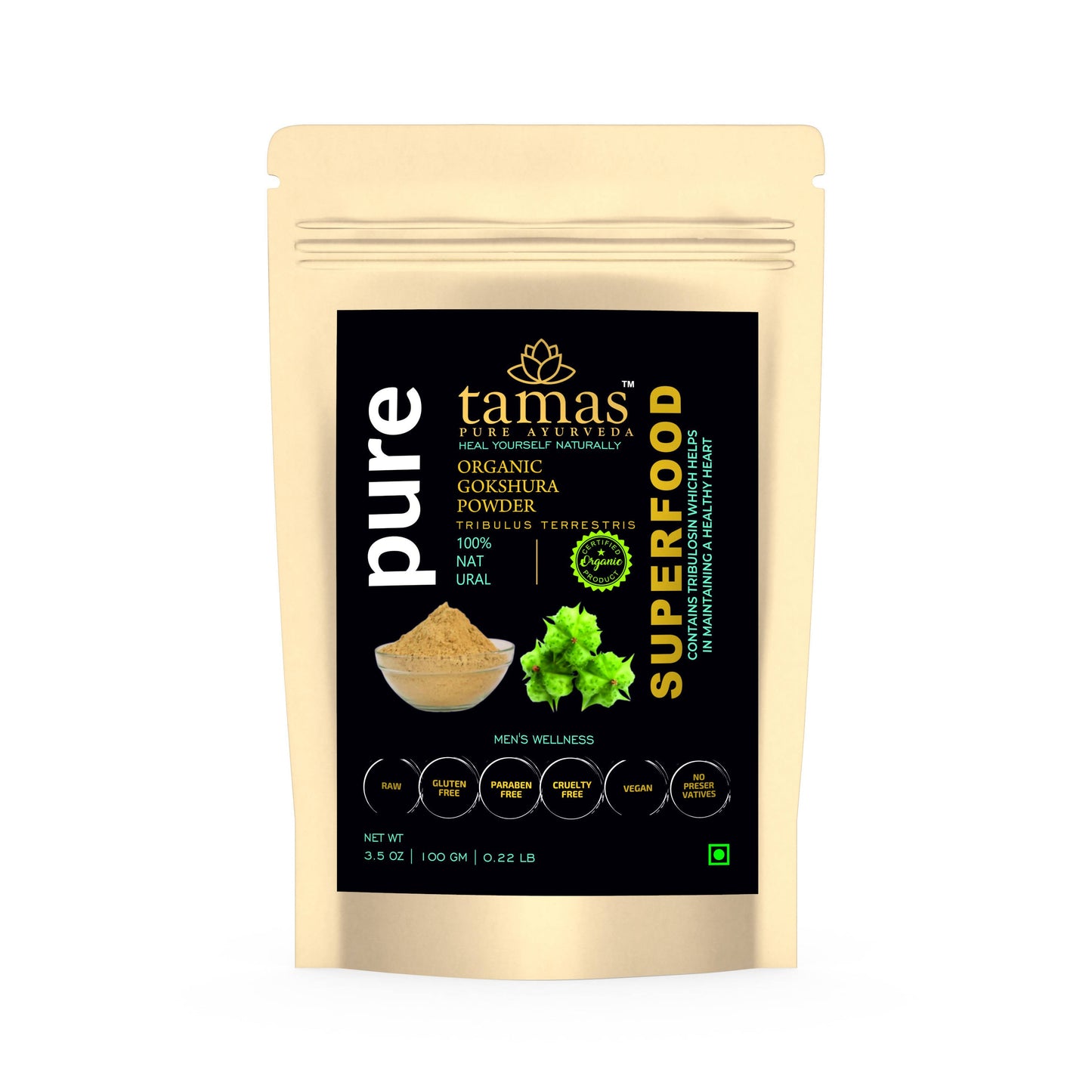 Tamas Pure Ayurveda Superfood Organic Gokshura Powder | Swadesiicart