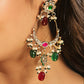 Nuyug 22K Gold Plated Crescent Kundan Drop Red Stone Chandbali Earrings | Swadesiicart