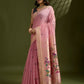 Vishnu Weaves Women's Pink Muga Cotton Thread Woven Butti with Blouse - Swadesiicart
