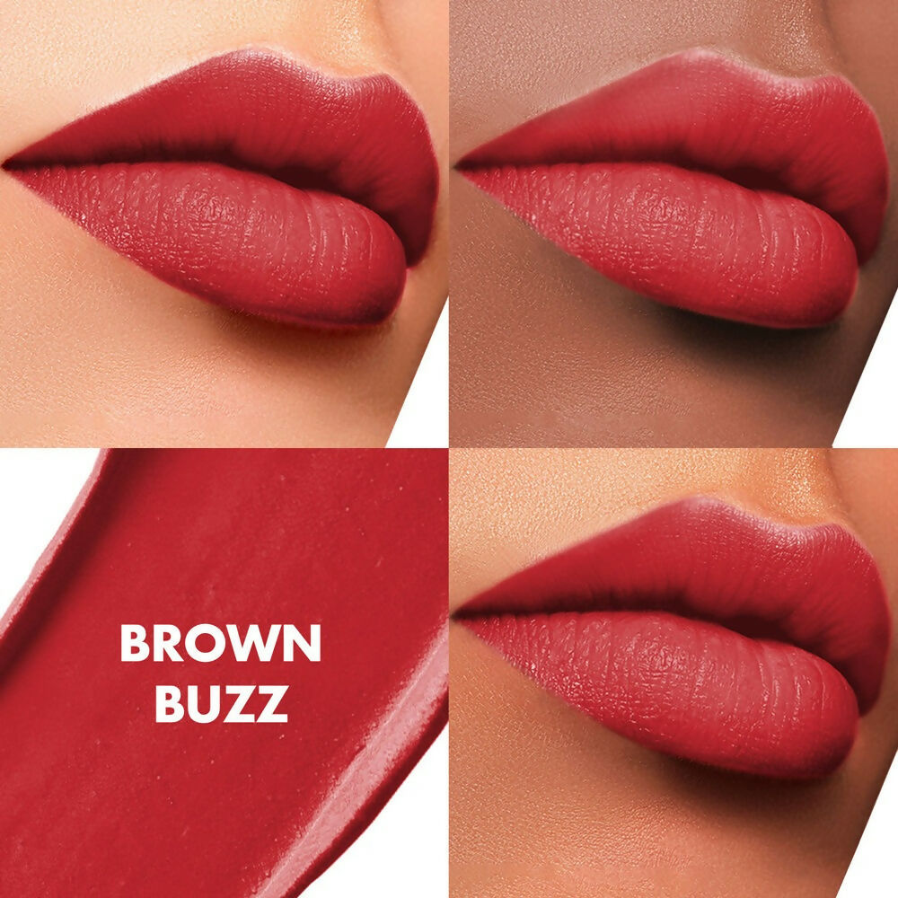 Lakme Cushion Matte Lipstick - Brown Buzz - Swadesiicart
