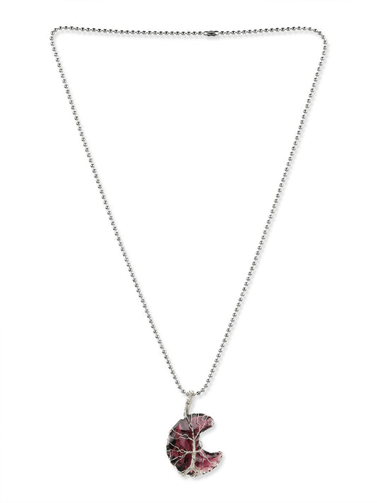Women's Silver-Toned Purple Silver-Plated Handcrafted Chain - Ruby Raang | Swadesiicart