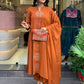 The52 Orange Women's Gorgeous Chanderi Fabric Embroidered Work Straight Kurta Pant and Dupatta Set - Swadesiicart